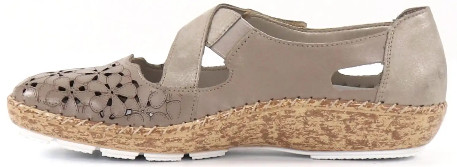 Rieker Naisten Nahkaiset Kävelykengät 44856-64 Beige 2 Rieker Naisten Nahkaiset Kävelykengät 44856-64 Beige - Image 2