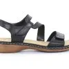Rieker Naisten Sandaalit Nahkaa 659C7-00 Musta
