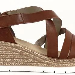 Rieker Naisten Kiilasandaalit Nahkaa 61937-24 Ruskea