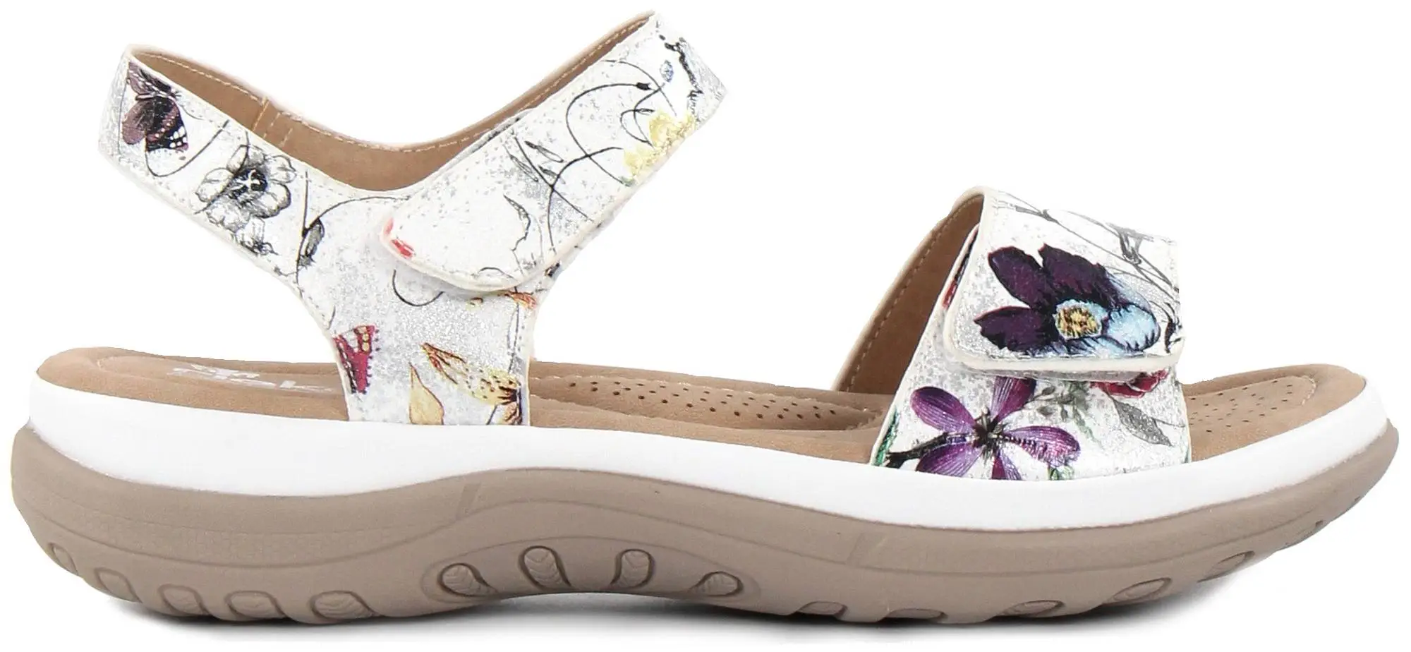 Rieker Naisten Sandaalit Antistress Pohjalla V8850-80 Valkoinen/multicolor 1 Rieker Naisten Sandaalit Antistress Pohjalla V8850-80 Valkoinen/multicolor