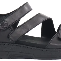 Rieker Naisten Sandaalit Nahkaa V8151-00 Musta