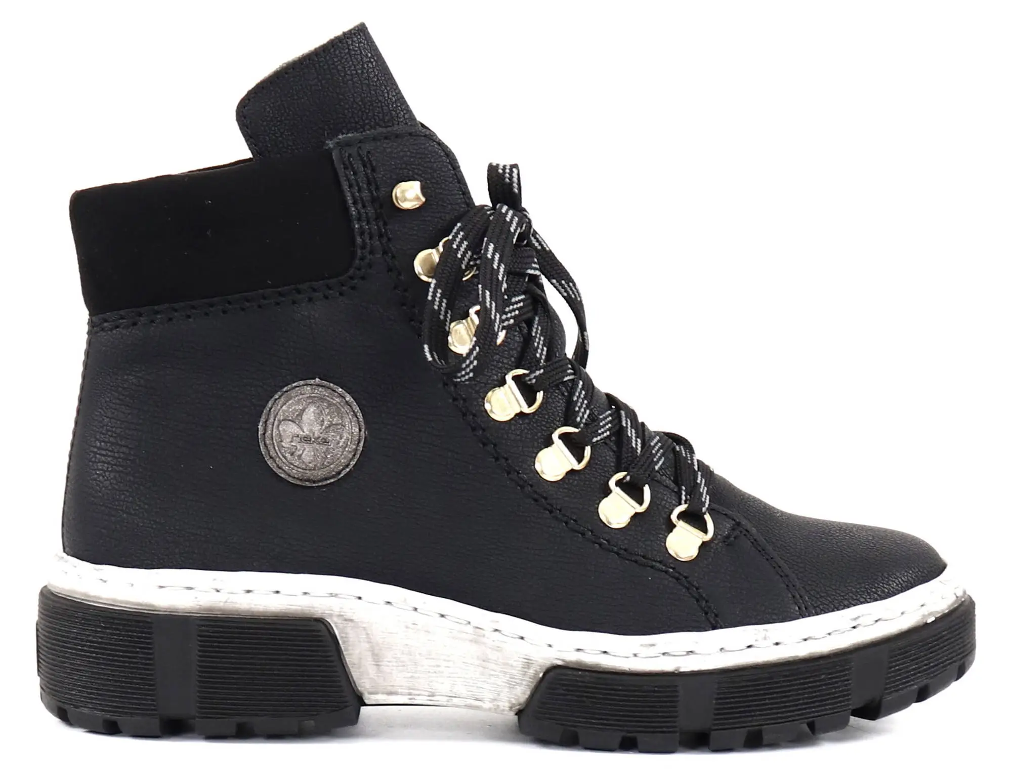 Rieker Naisten Nilkkurit Nauhoituksella Ja Vetoketjulla X8633-01 Musta 1 Rieker Naisten Nilkkurit Nauhoituksella Ja Vetoketjulla X8633-01 Musta