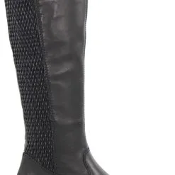 Rieker Saappaat Nahkaa Joustava Varsi Z9591-00 Musta