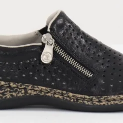 Rieker Naisten Kävelykengät Nahkaa 46353-00 Musta