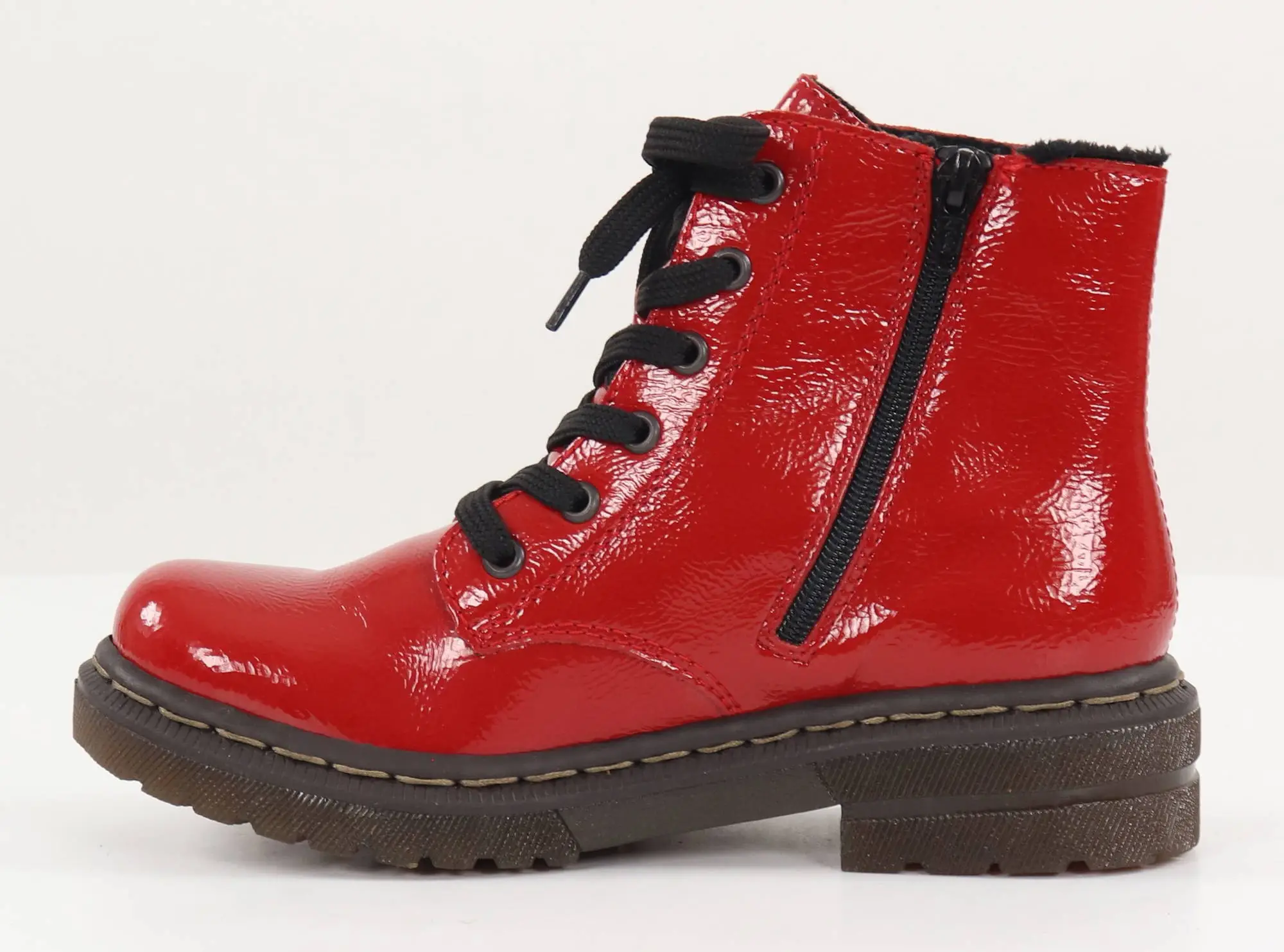 Rieker Naisten Kiiltävät Nilkkurit 78240-33 Punainen 2 Rieker Naisten Kiiltävät Nilkkurit 78240-33 Punainen - Image 2