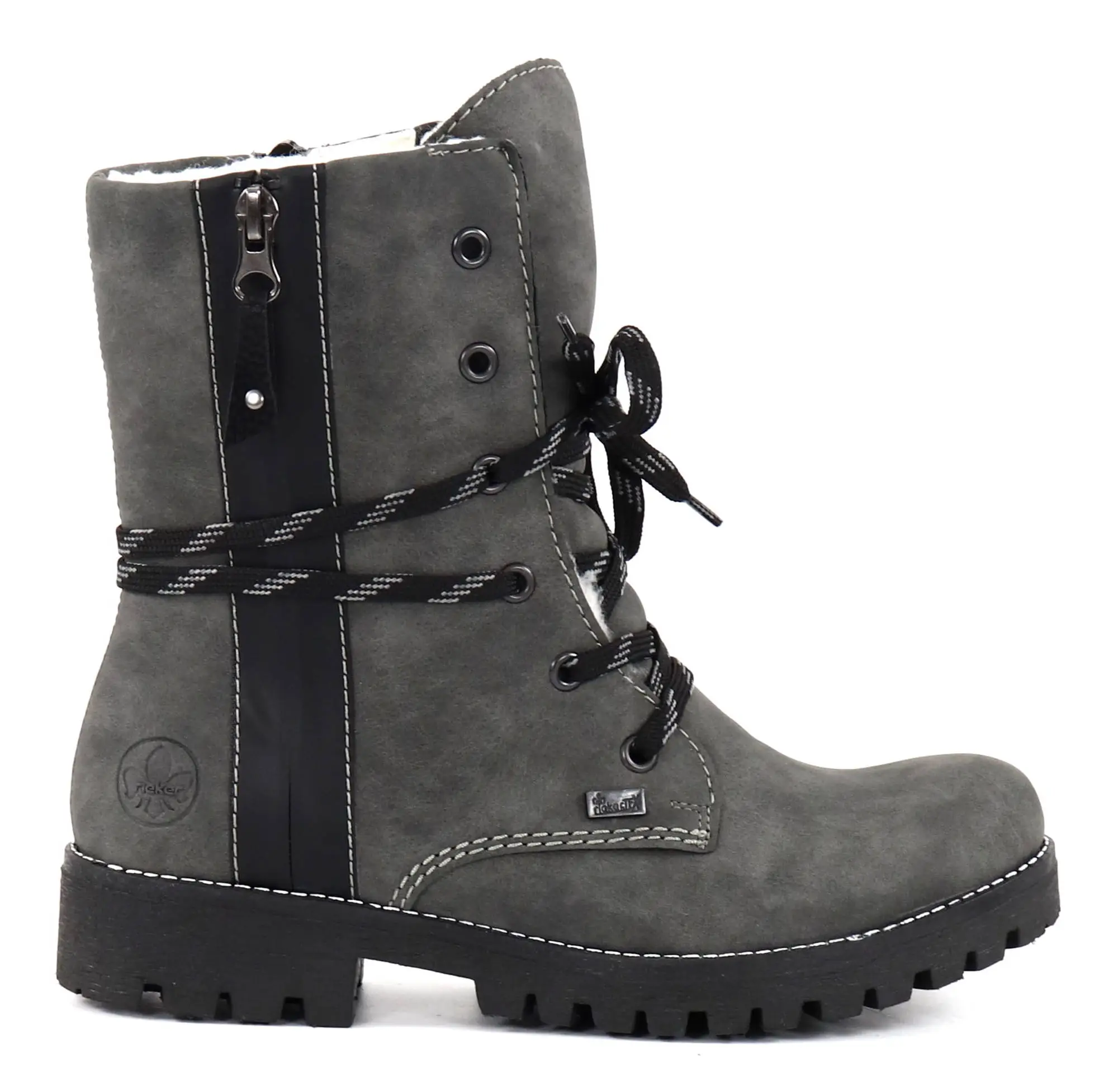 Rieker Naisten Korkeavartiset Nilkkurit 785K0-45 Harmaa 1 Rieker Naisten Korkeavartiset Nilkkurit 785K0-45 Harmaa