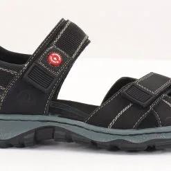 Rieker Naisten Säädettävät Sandaalit Nahkaa 68851-00 Musta