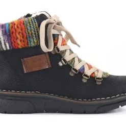 Rieker Naisten Teddyvuorelliset Nilkkurit 73343-00 Musta